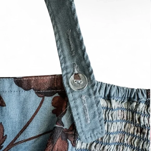 FREE PEOPLE Laters Baby Midi Dress Floral Blue Women’s NWT - Size XLarge - Picture 9 of 12